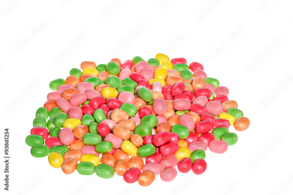 Close up of a pile of colorful chocolate coated candy Close up of a pile of colorful chocolate coated candy