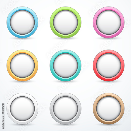 Set of round buttons