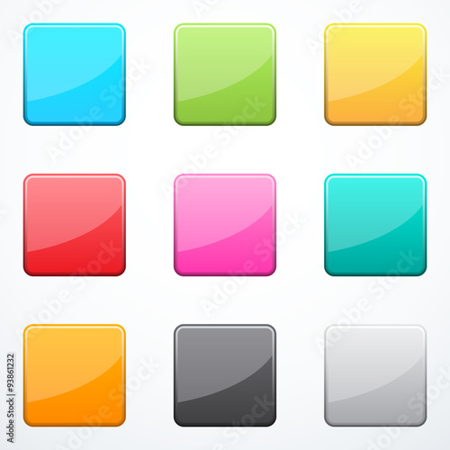 Set of square buttons