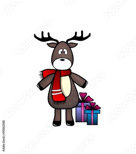 funny deer prepares presents