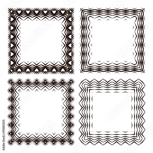 Set of striped frames (one with hearts), in vector