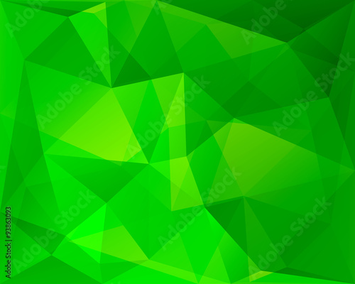 Abstract polygonal geometric background, green and yellowish col