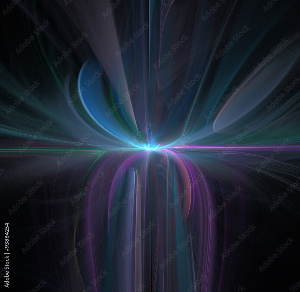 Abstract black background with blue and purple colored flower or Abstract black background with blue and purple colored flower or