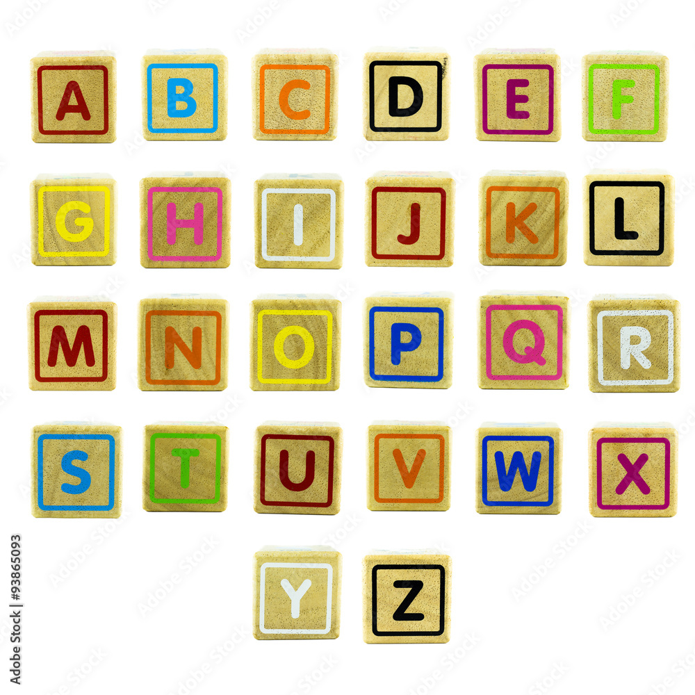 English letters on the wood English letters on the wood