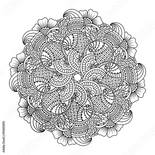Round element for coloring book. 
