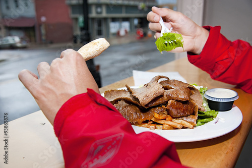 Eating donair - official Halifax's food