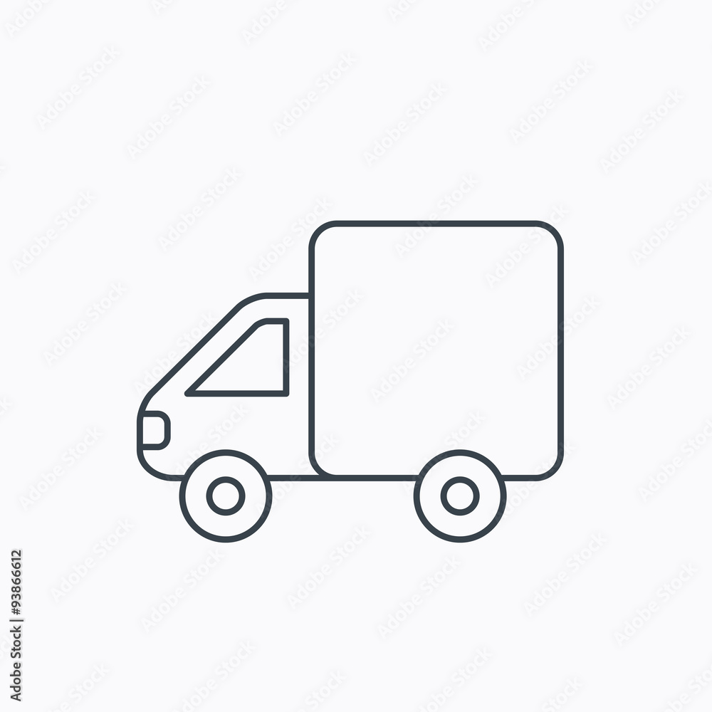 Delivery truck icon. Transportation car sign.