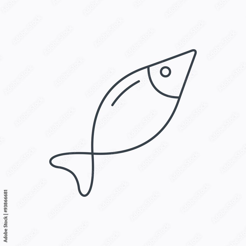 Fototapeta premium Fish icon. Fishing sign.