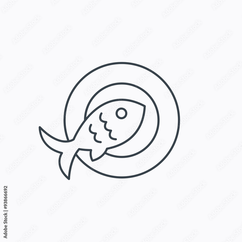 Fototapeta premium Fish icon. Fishing sign.