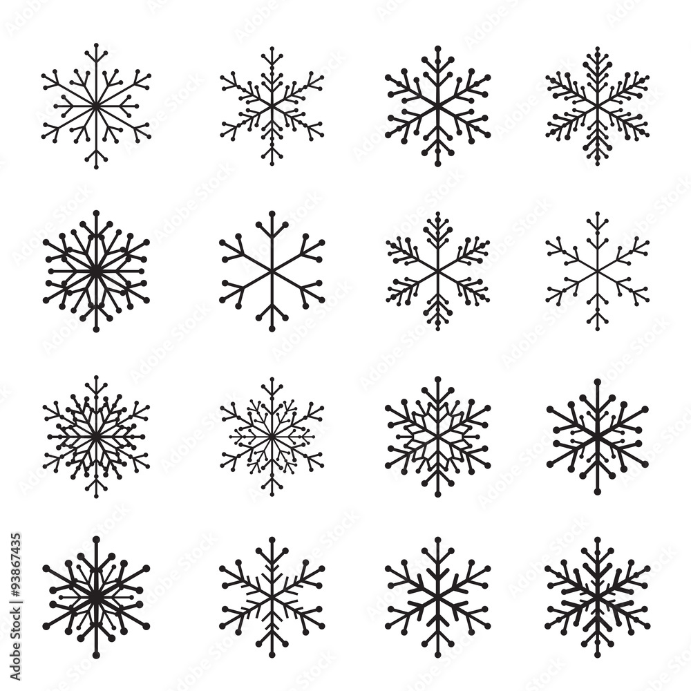 Collection of Black Snowflakes. Collection of Black Snowflakes.