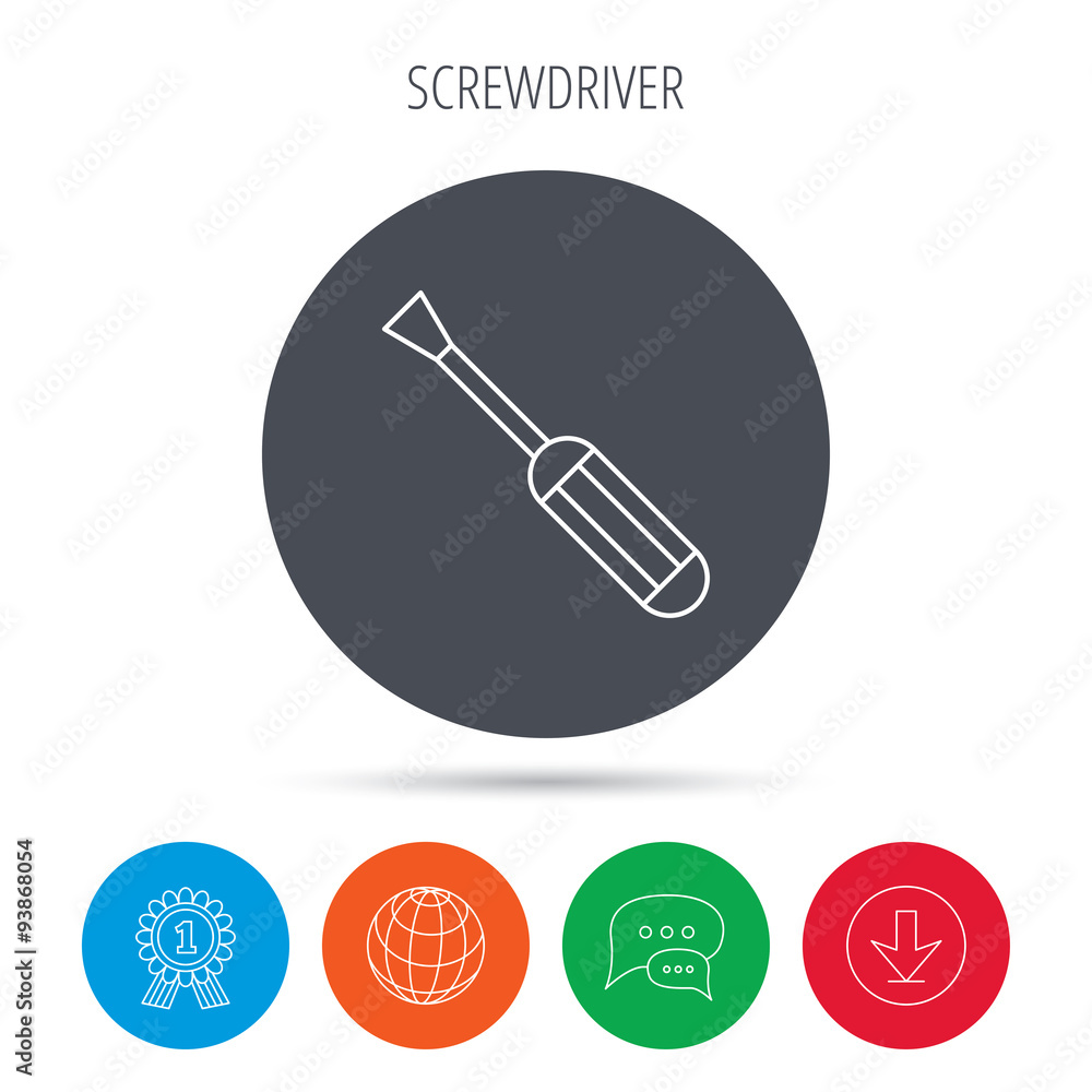 Screwdriver icon. Repair or fix tool sign. Screwdriver icon. Repair or fix tool sign.