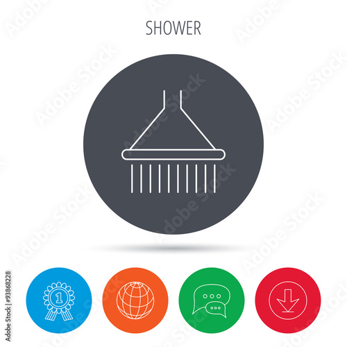 Shower icon. Washing equipment sign. © tanyastock