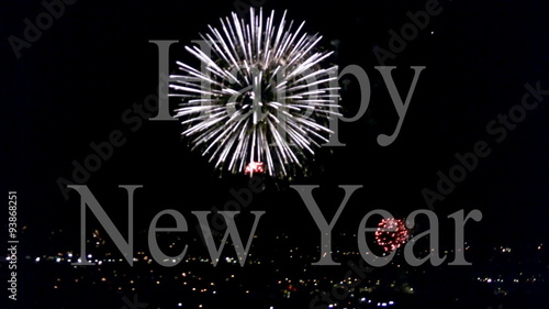 Happy New Year opaque Fireworks valley HD photo