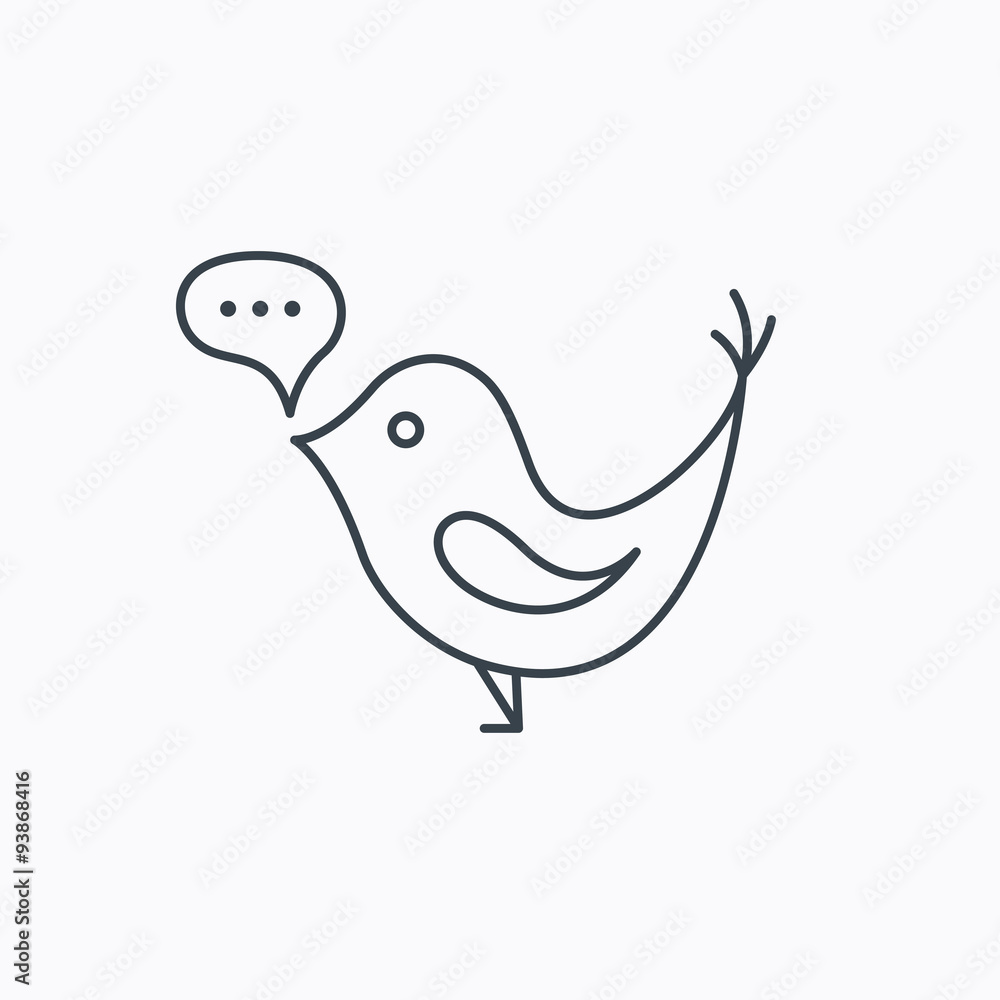 Bird with speech bubble icon. Short messages. Bird with speech bubble icon. Short messages.
