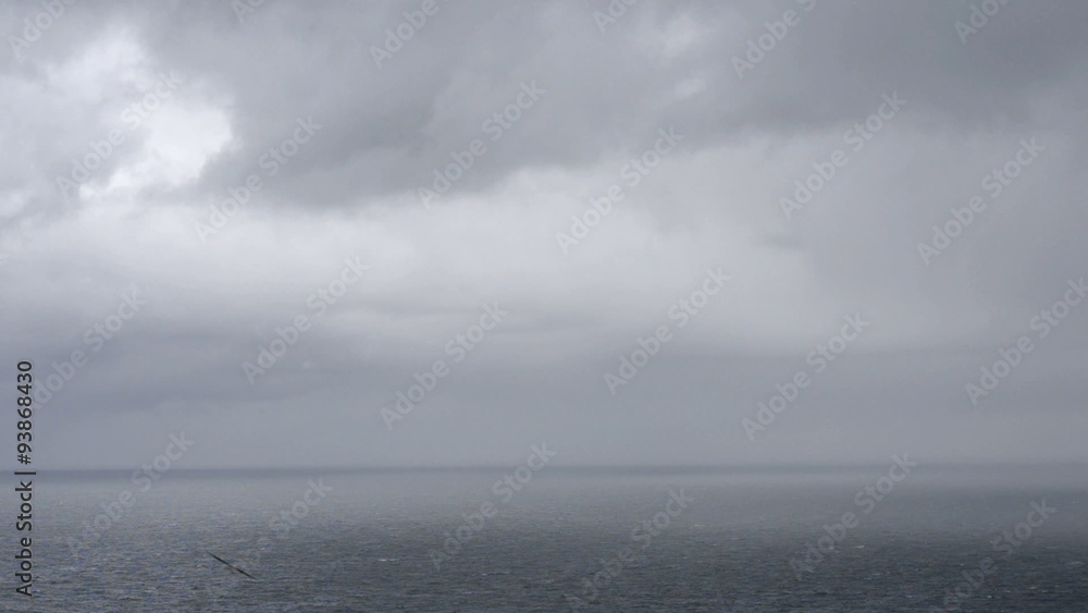Ocean landscape with clouds and rain on the horizon with strong winds in the North Atlantic
Ocean landscape with clouds and rain on the horizon with strong winds in the North Atlantic