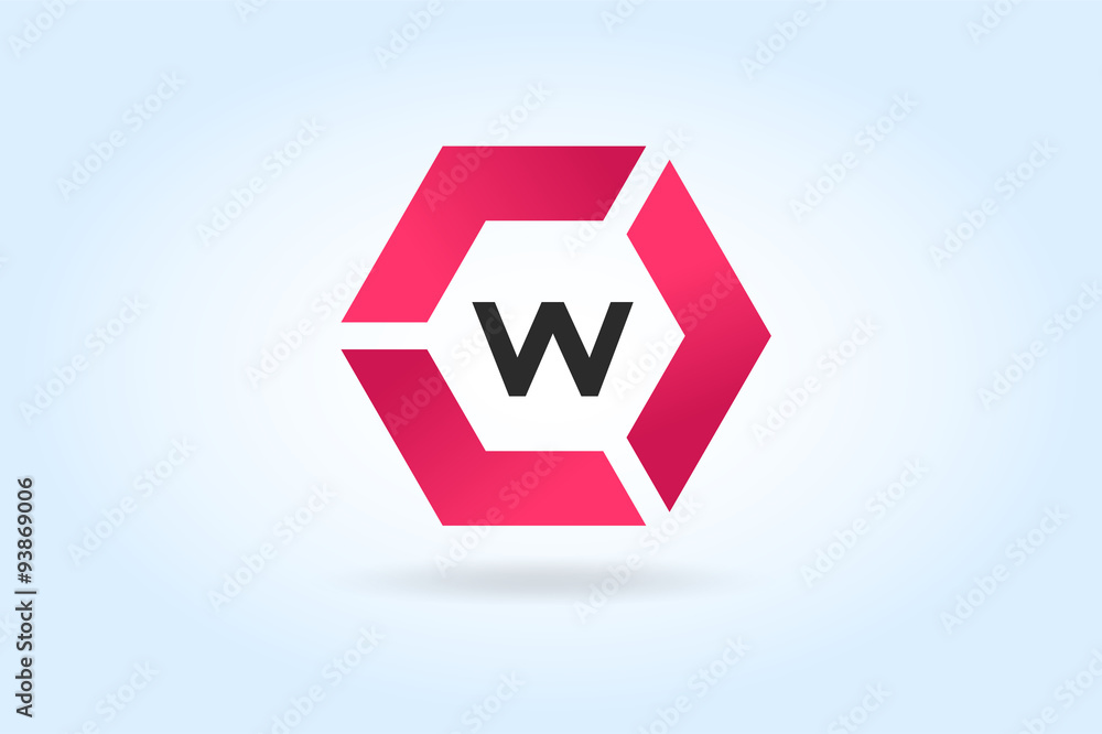 Fototapeta premium W letter vector logo icon template