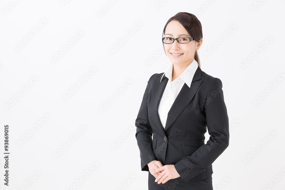 portrait of asian businesswoman on white background portrait of asian businesswoman on white background