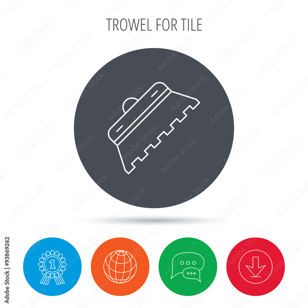 Trowel for tile icon. Spatula repair tool sign. Trowel for tile icon. Spatula repair tool sign.