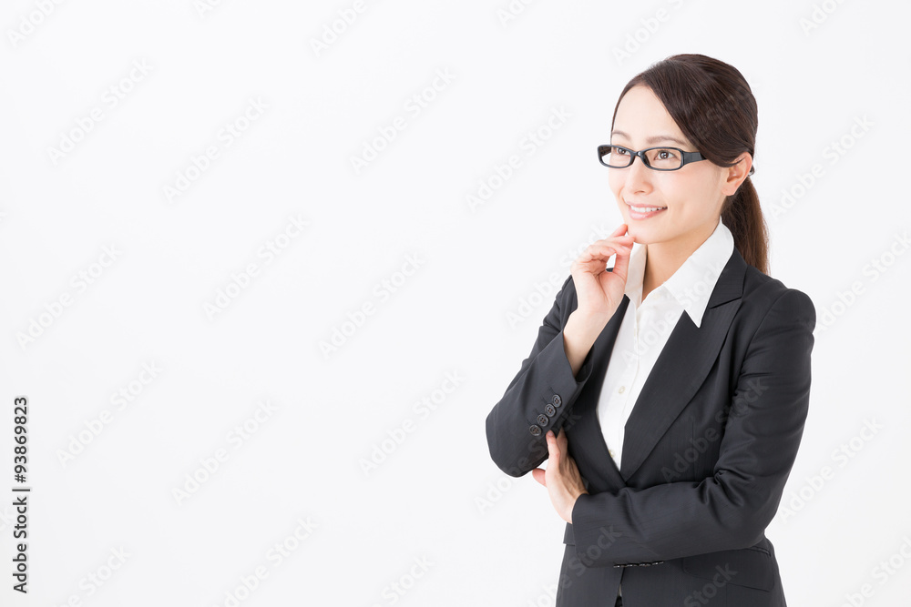 portrait of asian businesswoman on white background portrait of asian businesswoman on white background