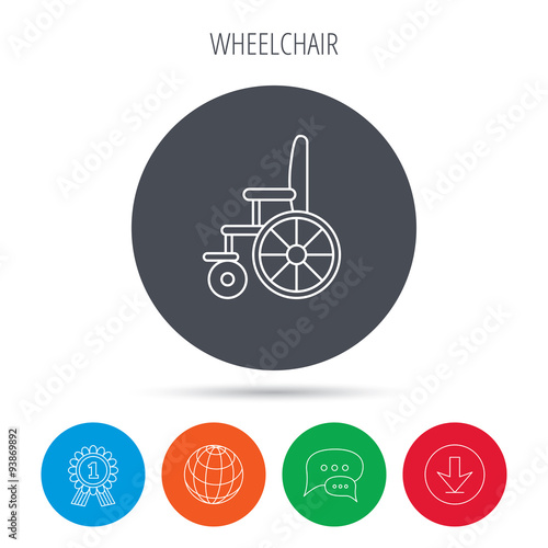 Wheelchair icon. Disabled traffic sign.