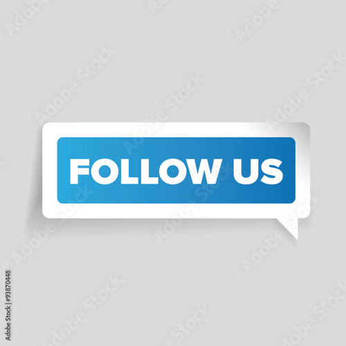 Follow us vector label