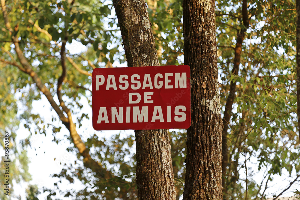 Sign passage of animals