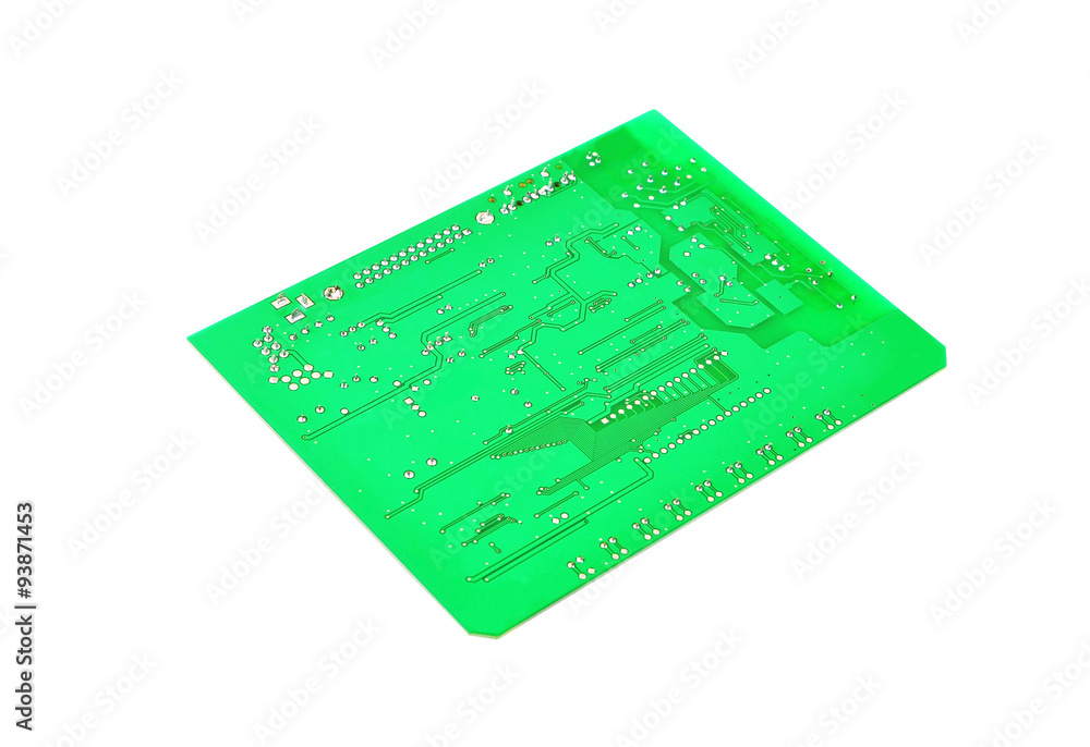 Printed green circuit board from dial-up modem Printed green circuit board from dial-up modem