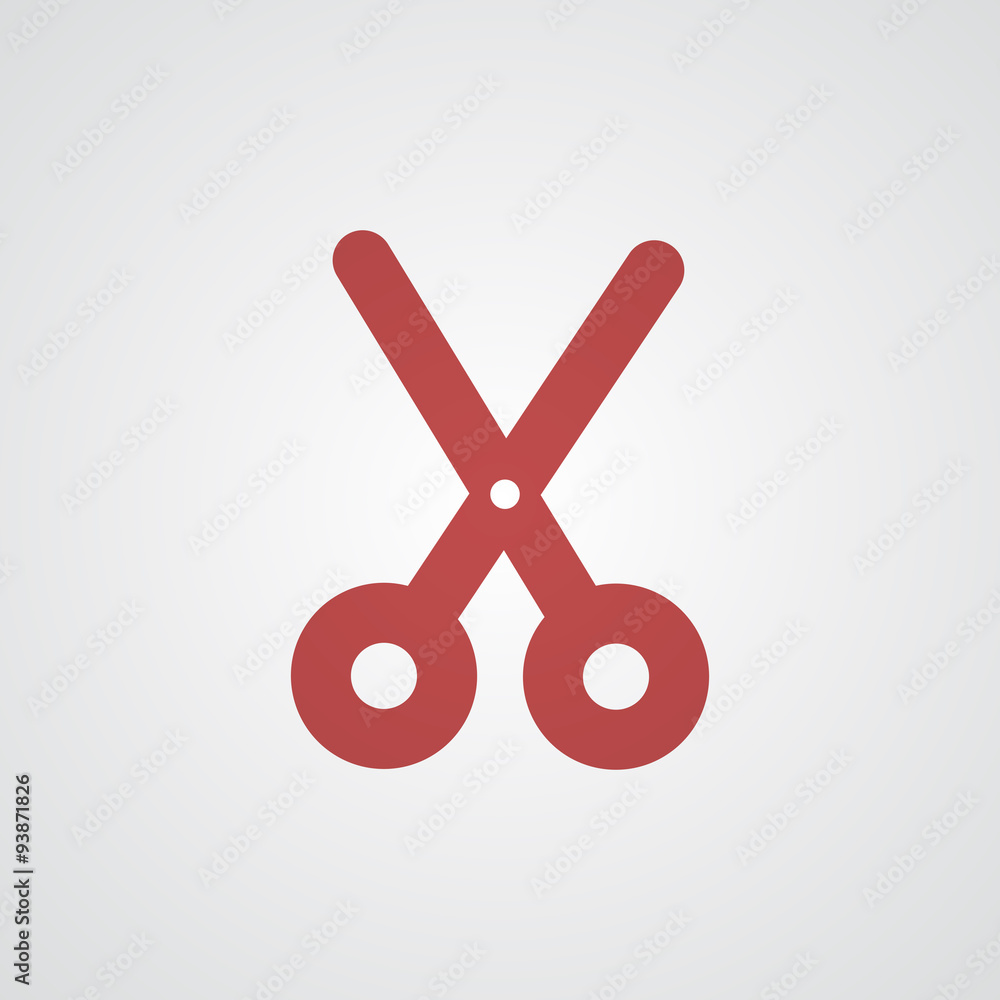 Flat red Scissors icon Flat red Scissors icon