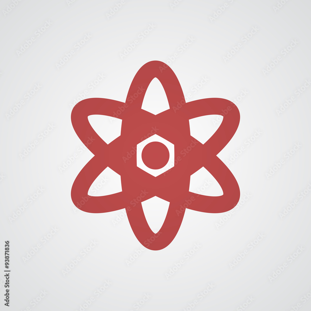 Flat red Nuclear icon