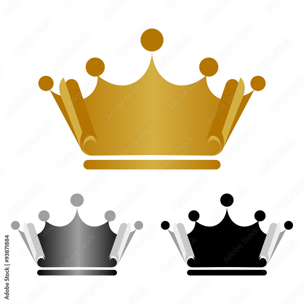 Vector Golden Crown Scroll Icon Vector Golden Crown Scroll Icon