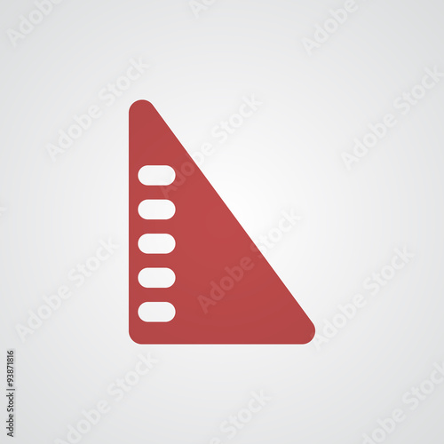 Flat red Set Square icon