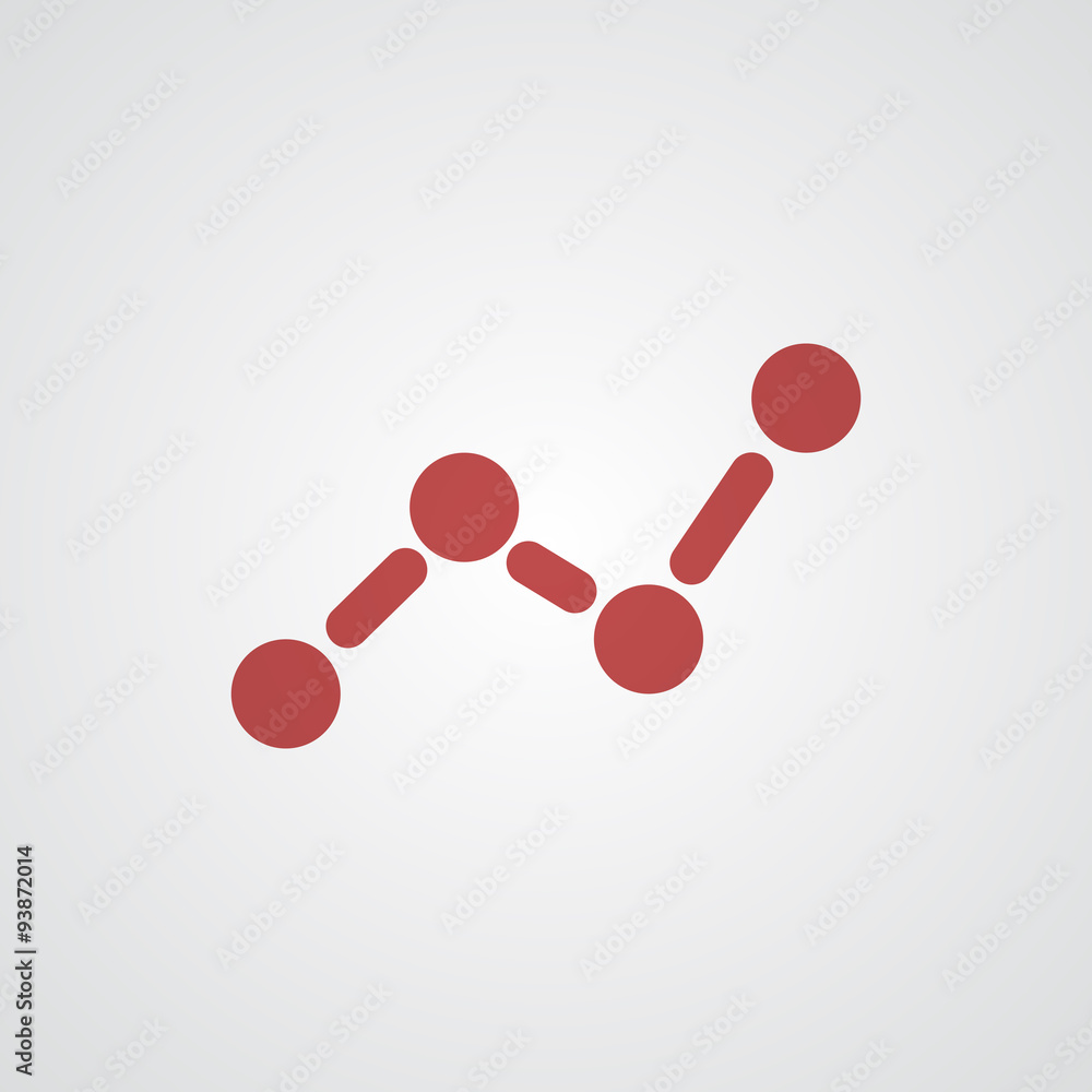Flat red Graph icon Flat red Graph icon