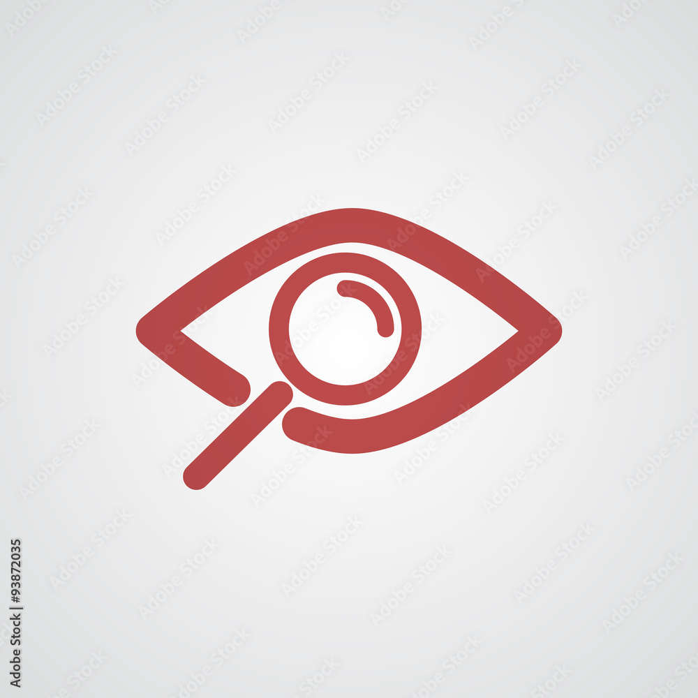 Flat red Observation icon Flat red Observation icon