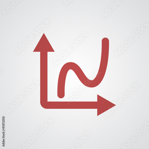 Free Download Flat red Graph icon - GFXLoad