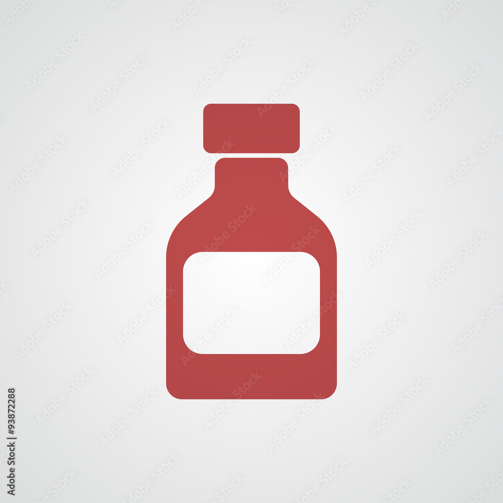 Flat red Medicine Bottle icon Flat red Medicine Bottle icon