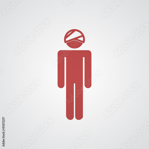 Flat red Head icon