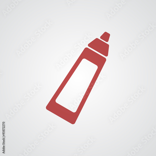 Flat red Baby Bottle icon