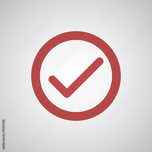 Flat red Confirm icon