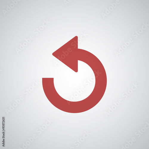 Flat red Undo icon