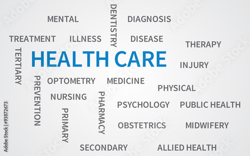 Health care. Word cloud concept.