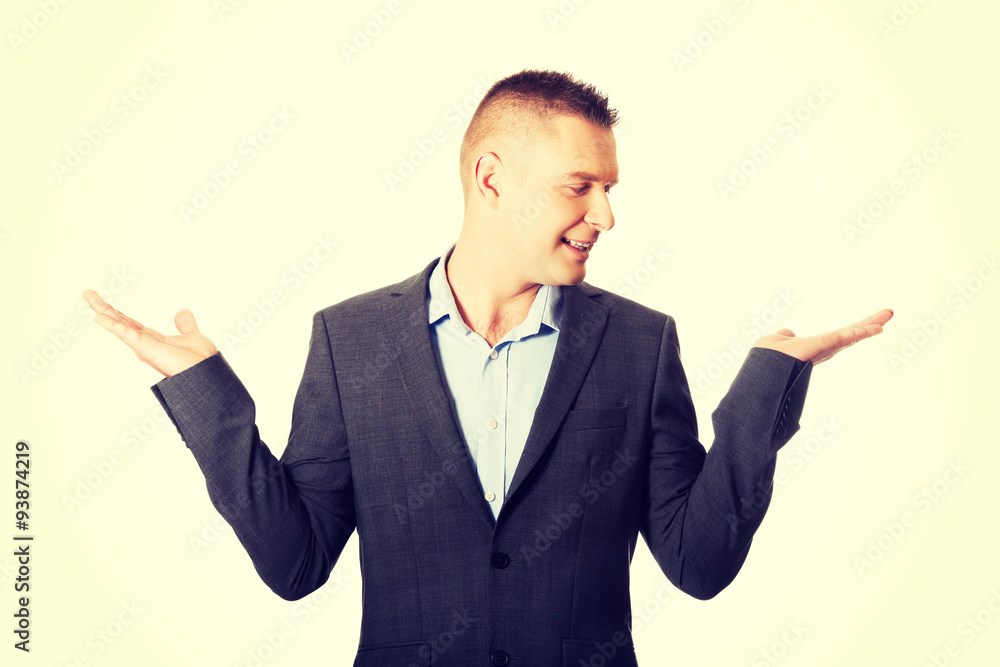 Businessman with empty both hands Businessman with empty both hands