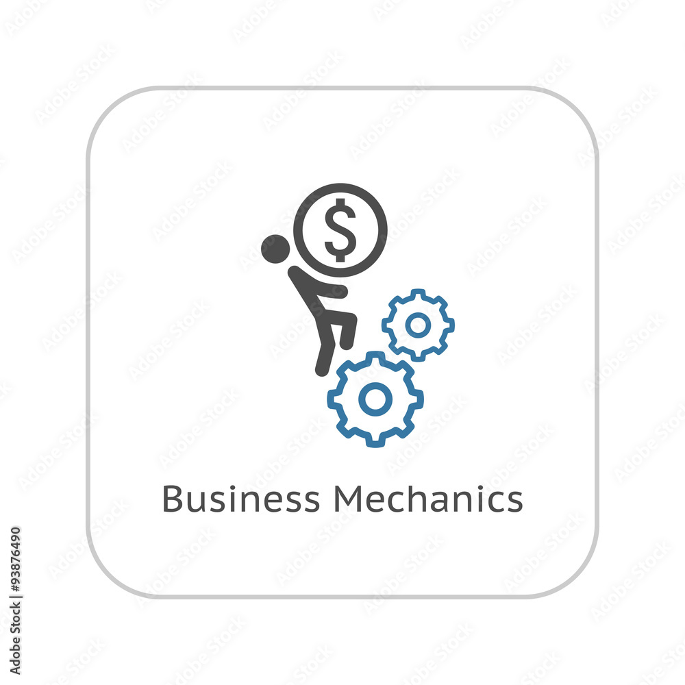Business Mechanics Icon. Flat Design. Business Mechanics Icon. Flat Design.