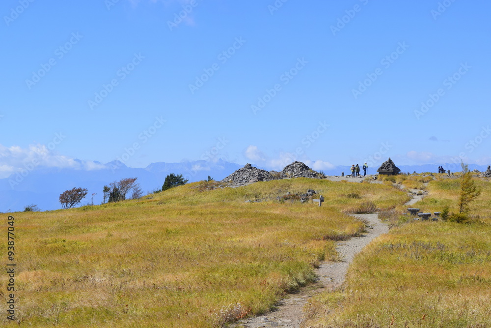 Obraz premium 牛伏山山頂（人あり）