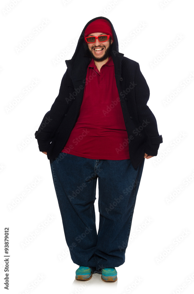 Overweight man isolated on the white Overweight man isolated on the white