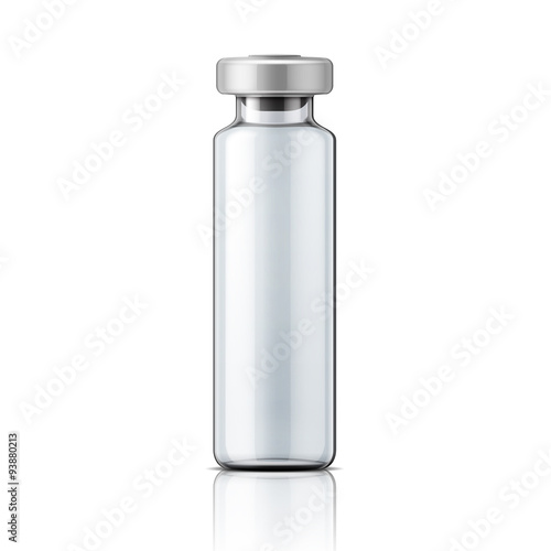 Glass medical ampoule with aluminium cap.