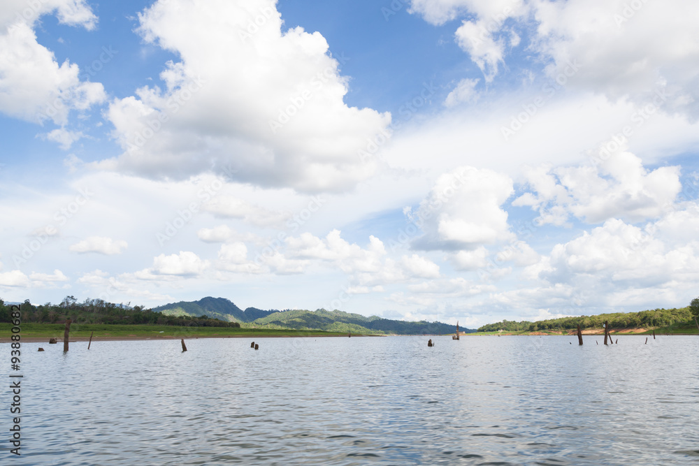 Dam mountains and forests