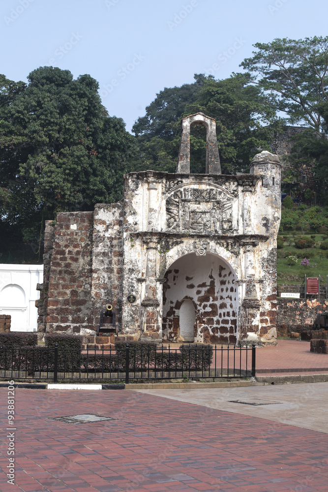 Porta de Santiago in Malacca. It all that remains of the Portugu