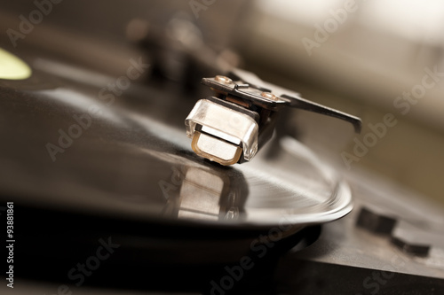 Fragment of a turntable closeup