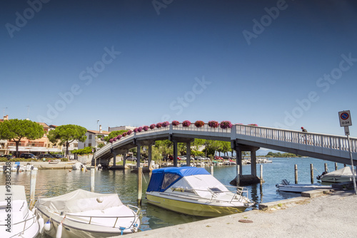 Pedestrian bridge in Grado city center, Italy