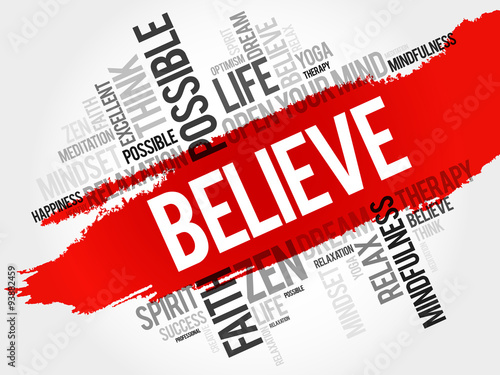 Believe word cloud concept